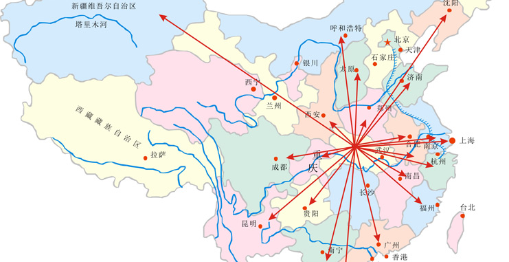 襄陽捷順達(dá)物流有限公司業(yè)務(wù)輻射圖
